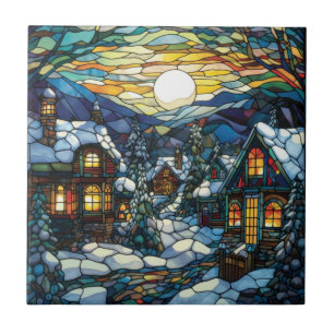 Winter Stained Glass Tile
