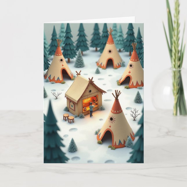 Winter Stall Scene Card (Front)
