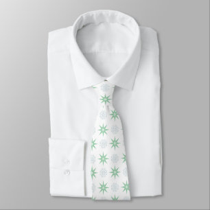 Winter Stars and Snowflakes White Neck Tie