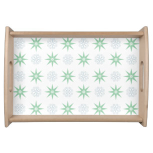 Winter Stars and Snowflakes White Serving Tray