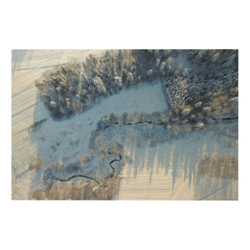 Winter Steam Aerial photography  Wood Wall Art