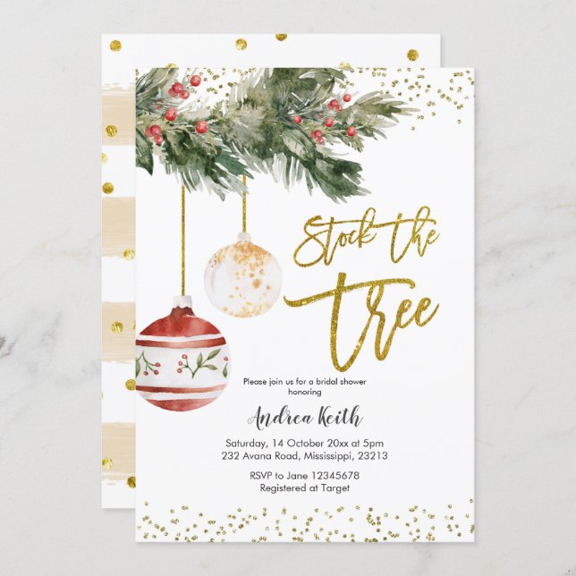 Winter Stock The Tree Bridal Shower Invitation (Front/Back)