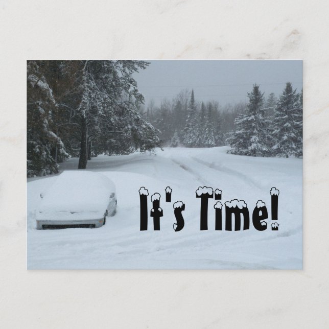 Winter Storage Snow Plowing Car Business Postcards (Front)
