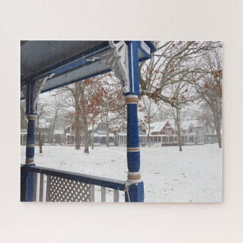 Winter Storm in Cottage City _ Marthas Vineyard Jigsaw Puzzle