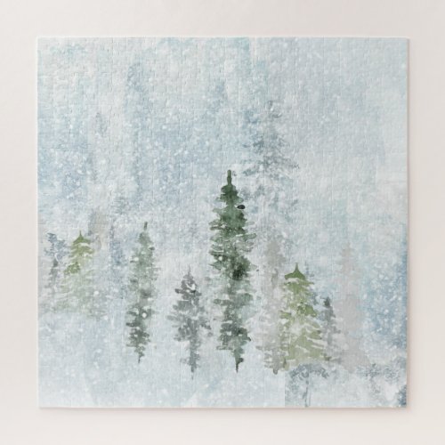 Winter Storm Pines  Jigsaw Puzzle