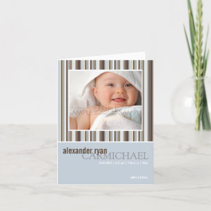 Winter Stripes Blue ・ Baby Announcement