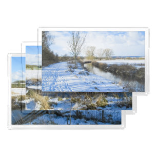 Winter Stroll by the River - Acrylic Tray