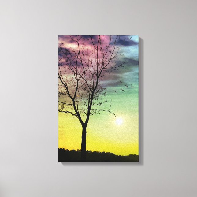 WINTER SUN AND TREE CANVAS PRINT (Front)
