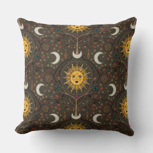 winter sun brown throw pillow