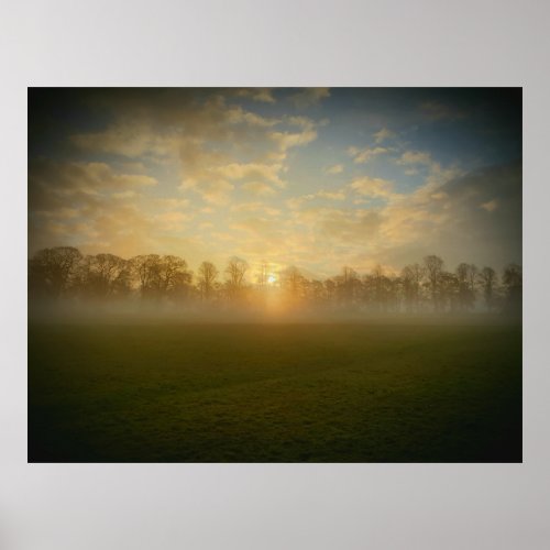 Winter Sun Rise in the Park Poster