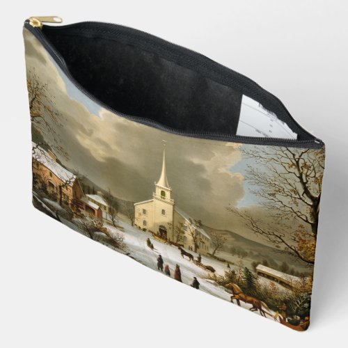 Winter Sunday in olden times Accessory Pouch