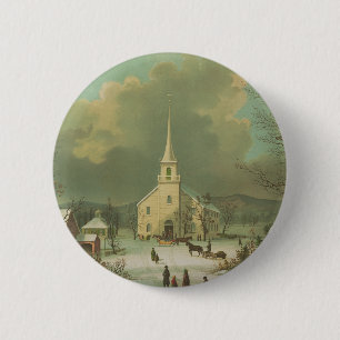 Winter Sunday in olden times Button