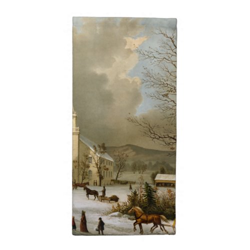 Winter Sunday in olden times Cloth Napkin