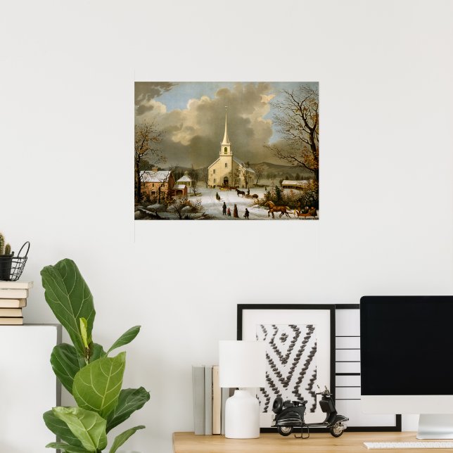 Winter Sunday in olden times Poster (Home Office)