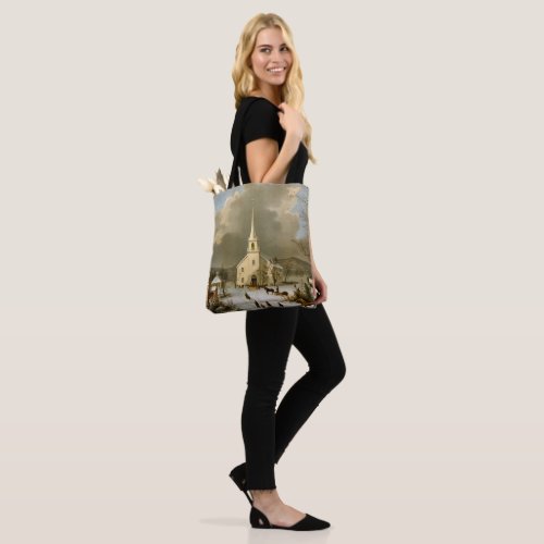 Winter Sunday in olden times Tote Bag