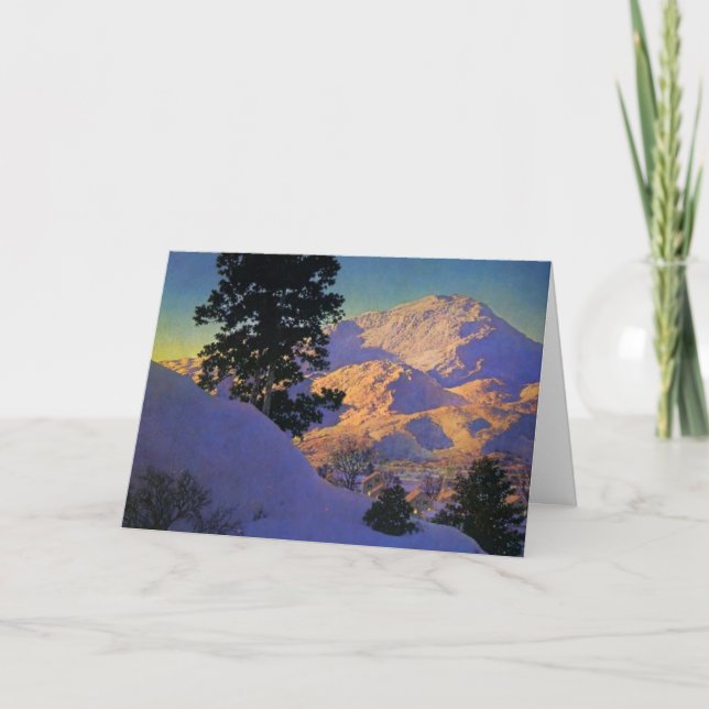 Winter Sunrise by Maxfield Parrish Holiday Card (Front)