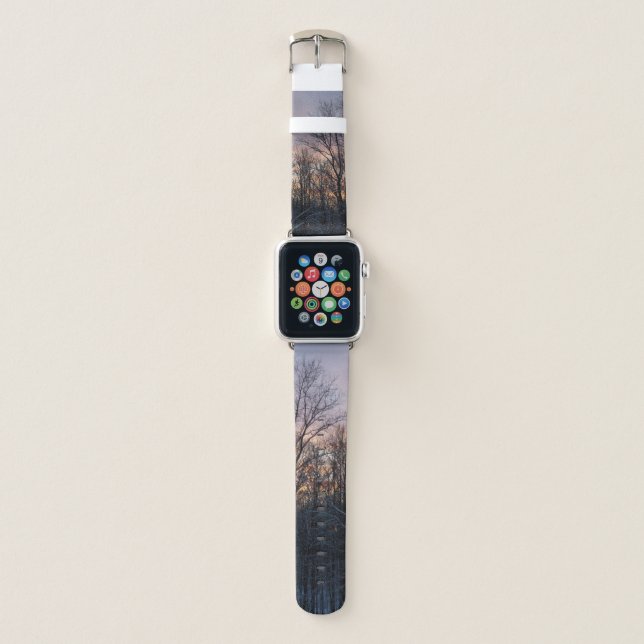 Winter Sunrise I Pastel Nature Landscape Apple Watch Band (Front)