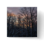 Winter Sunrise I Pastel Nature Landscape Button