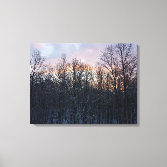 Winter Sunrise I Pastel Nature Landscape Canvas Print (Front)