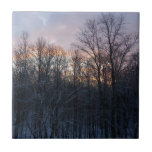 Winter Sunrise I Pastel Nature Landscape Ceramic Tile