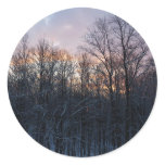 Winter Sunrise I Pastel Nature Landscape Classic Round Sticker