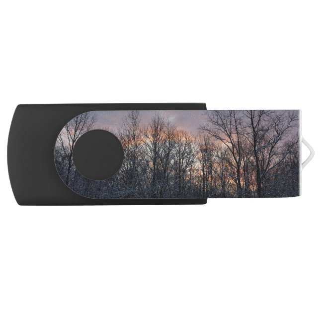 Winter Sunrise I Pastel Nature Landscape Flash Drive (Front)