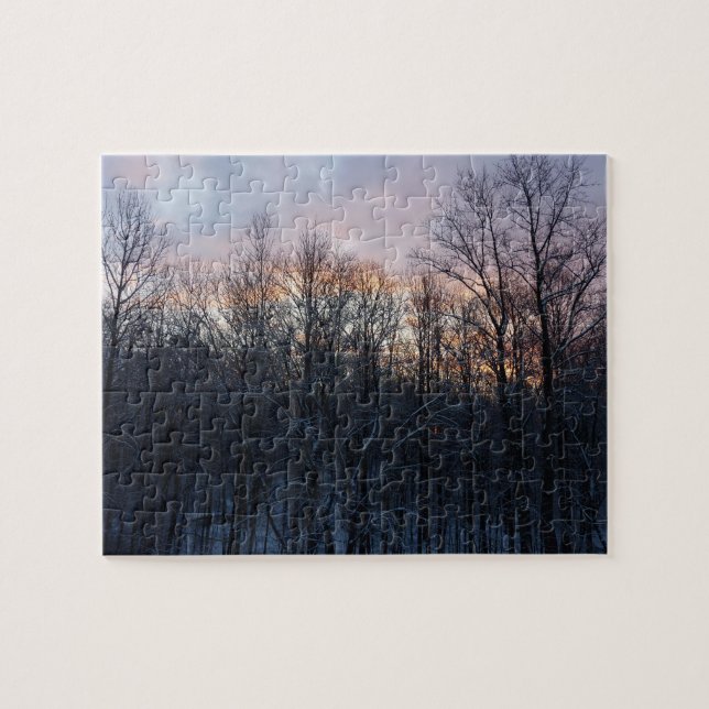 Winter Sunrise I Pastel Nature Landscape Jigsaw Puzzle (Horizontal)