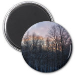 Winter Sunrise I Pastel Nature Landscape Magnet