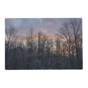 Winter Sunrise I Pastel Nature Landscape Placemat