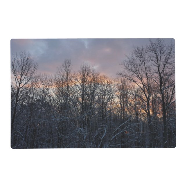 Winter Sunrise I Pastel Nature Landscape Placemat (Front)
