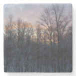 Winter Sunrise I Pastel Nature Landscape Stone Coaster