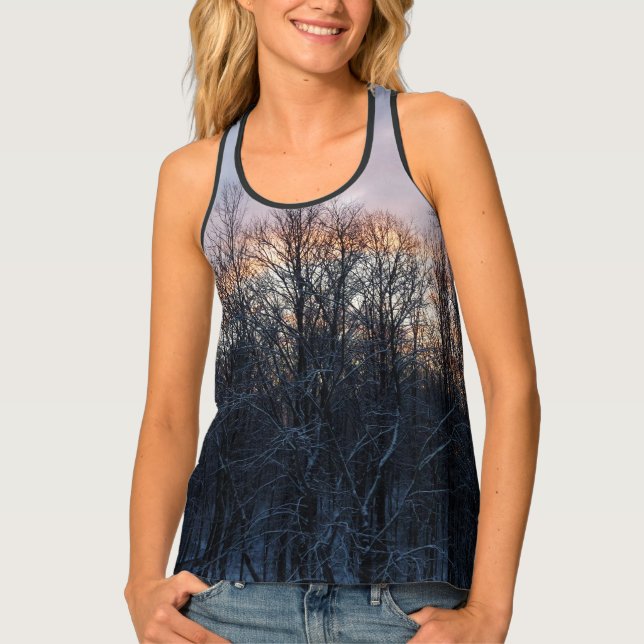 Winter Sunrise I Pastel Nature Landscape Tank Top (Front)