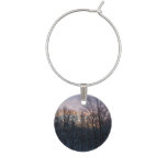 Winter Sunrise I Pastel Nature Landscape Wine Glass Charm