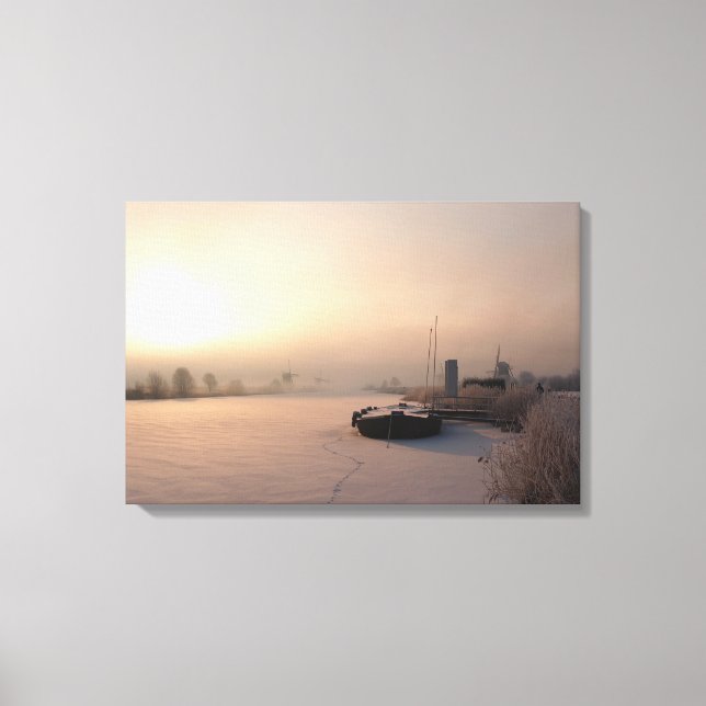 Winter sunrise in the Netherlands canvas (Front)