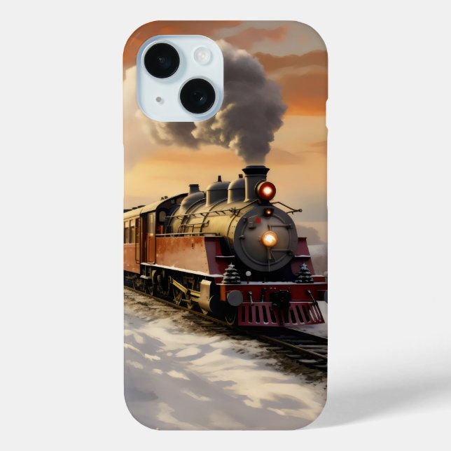 Winter Sunset and Train Case-Mate iPhone Case (Back)