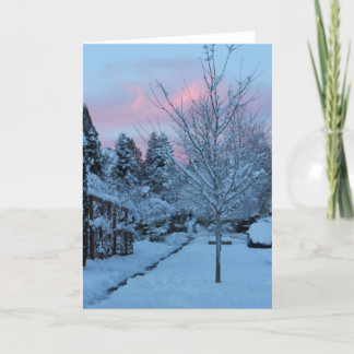 Winter Sunset Blank Letterpress Thank You Card