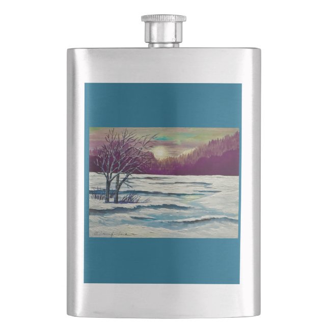 Winter Sunset  Flask (Front)
