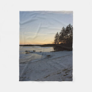 Winter Sunset Fleece Blanket