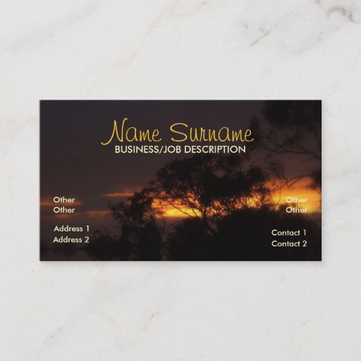 Customizable Winter Sunset Mood Business Card