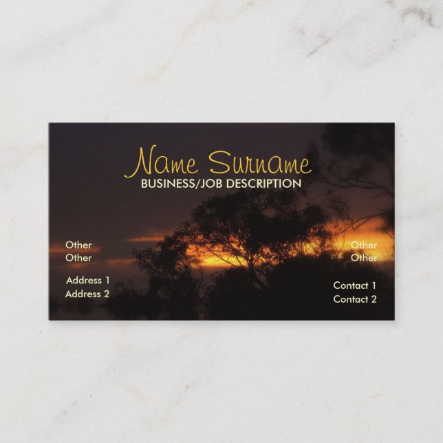 Winter Sunset Mood Business Card (Front)