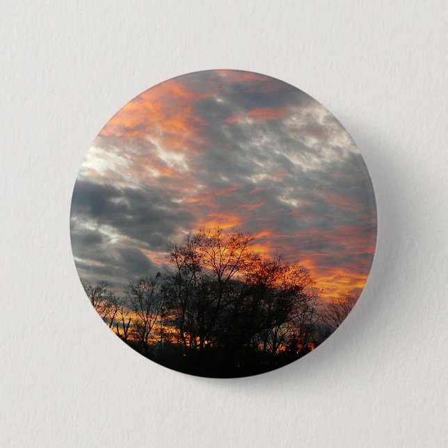 Winter Sunset Nature Landscape Photography Button (Front)