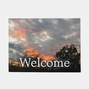 Winter Sunset Nature Landscape Photography Doormat