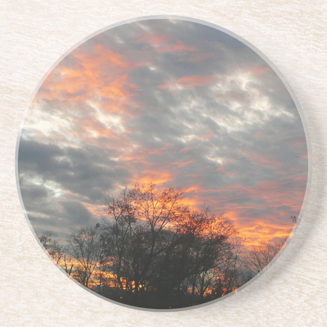 Winter Sunset Nature Landscape Photography Drink Coaster (Front)