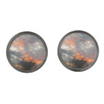 Winter Sunset Nature Landscape Photography Gunmetal Finish Cufflinks