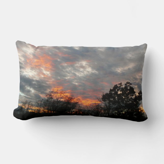 Winter Sunset Nature Landscape Photography Lumbar Pillow (Front)