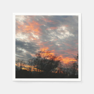 Winter Sunset Nature Landscape Photography Napkins