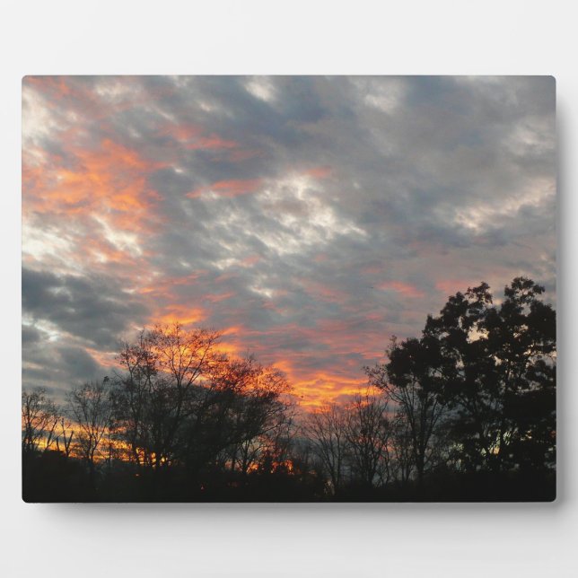 Winter Sunset Nature Landscape Photography Plaque (Front)