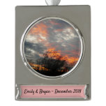 Winter Sunset Nature Landscape Photography Silver Plated Banner Ornament