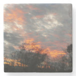 Winter Sunset Nature Landscape Photography Stone Coaster