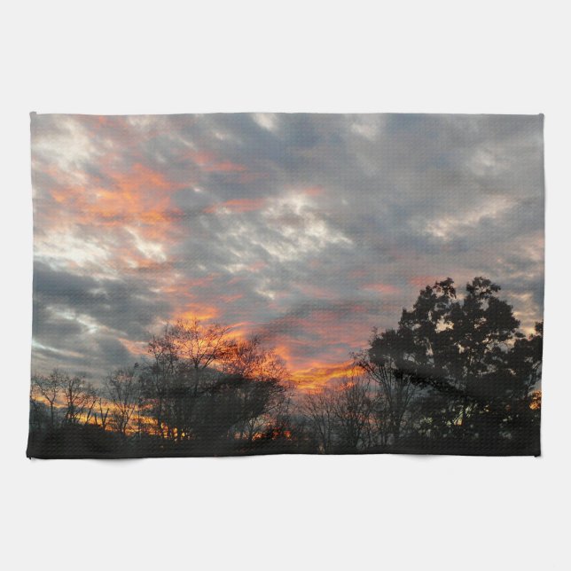 Winter Sunset Nature Landscape Photography Towel (Horizontal)